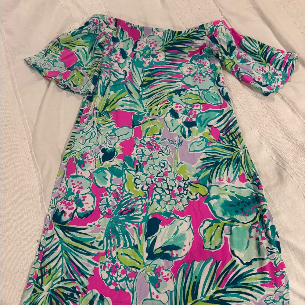 Lilly Pulitzer Pink and Green Floral Top